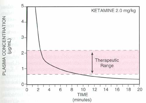 ketamine concentraton-time curve